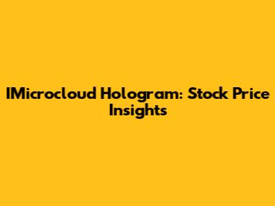 IMicrocloud Hologram: Stock Price Insights